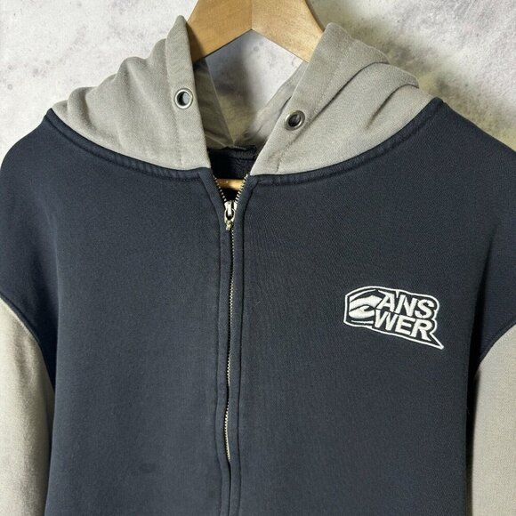 Answer Racing Hoodie Mens 2XL Black Y2k Sweatshirt Motocross - Picture 3 of 14